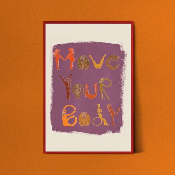 Move Your Body Art Print in Plum by Jungalow®